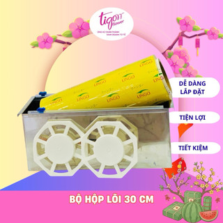 BỘ HỘP LÕI 30 gồm HỘP INOX (33,5x15x15cm) và MÀNG BỌC THỰC PHẨM LINGO 31,5cmx500m (ĐƯỢC ĐỒNG KIỂM)