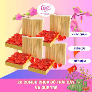 20 Combo CHỤP TRÁI CÂY+QUE TRE gắn trái cây-Chắc chắn, tiện lợi màu ngẫu nhiên
