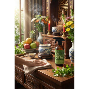 Xịt Thơm Mùi Già & Gừng Tươi Bao Sái Ban Thờ - Lau Dọn Đa Năng | Phong Thuỷ Omsala
