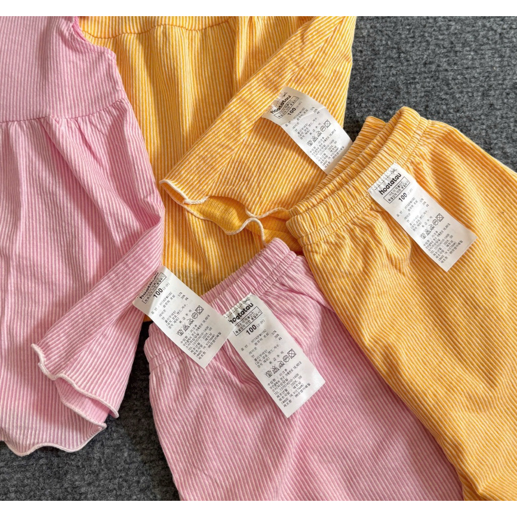 Bộ cộc tay hoatatau lên từ vải dư tay cánh tiên dáng babydoll điệu đà cho bé gái