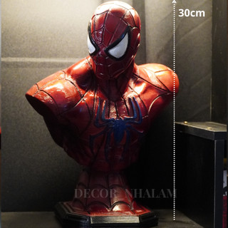 Tượng Bán Thân Spider-Man 30cm | Sơn Metallic Cao Cấp | Resin | Decor Phòng Game – Phòng Khách