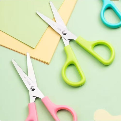 Kéo Mini Có Nắp Đậy, Kéo Cắt Giấy Thủ Công Cho Bé, Kéo Deli An Toàn Cho Bé Có Bọc Nhựa Bên Ngoài