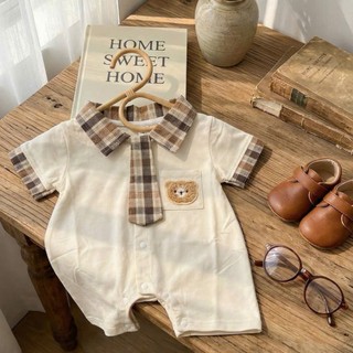 Body công tử gấu đùi cà vạt may liền bé trai 4-11kg. Set đồ đầy tháng, thôi nôi bé trai. Dino Kids