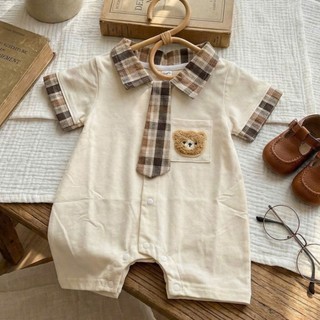 Body công tử gấu đùi cà vạt may liền bé trai 4-11kg. Set đồ đầy tháng, thôi nôi bé trai. Dino Kids