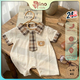 Body công tử gấu đùi cà vạt may liền bé trai 4-11kg. Set đồ đầy tháng, thôi nôi bé trai. Dino Kids