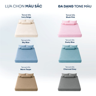 [MỚI 2026] Ga Trải Gường Tencel 60S Cao Cấp | Màu Trơn | Vải Tencel 100%, Mát Lạnh, Chất Vải Mịn Màng