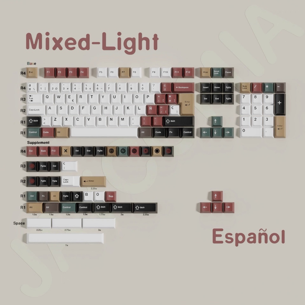 Keycap ST Retro Mixed Lights - Song ngữ | Chất liệu PBT | Profile Cherry | Keyboard Studio | BigBuy360 - bigbuy360.vn