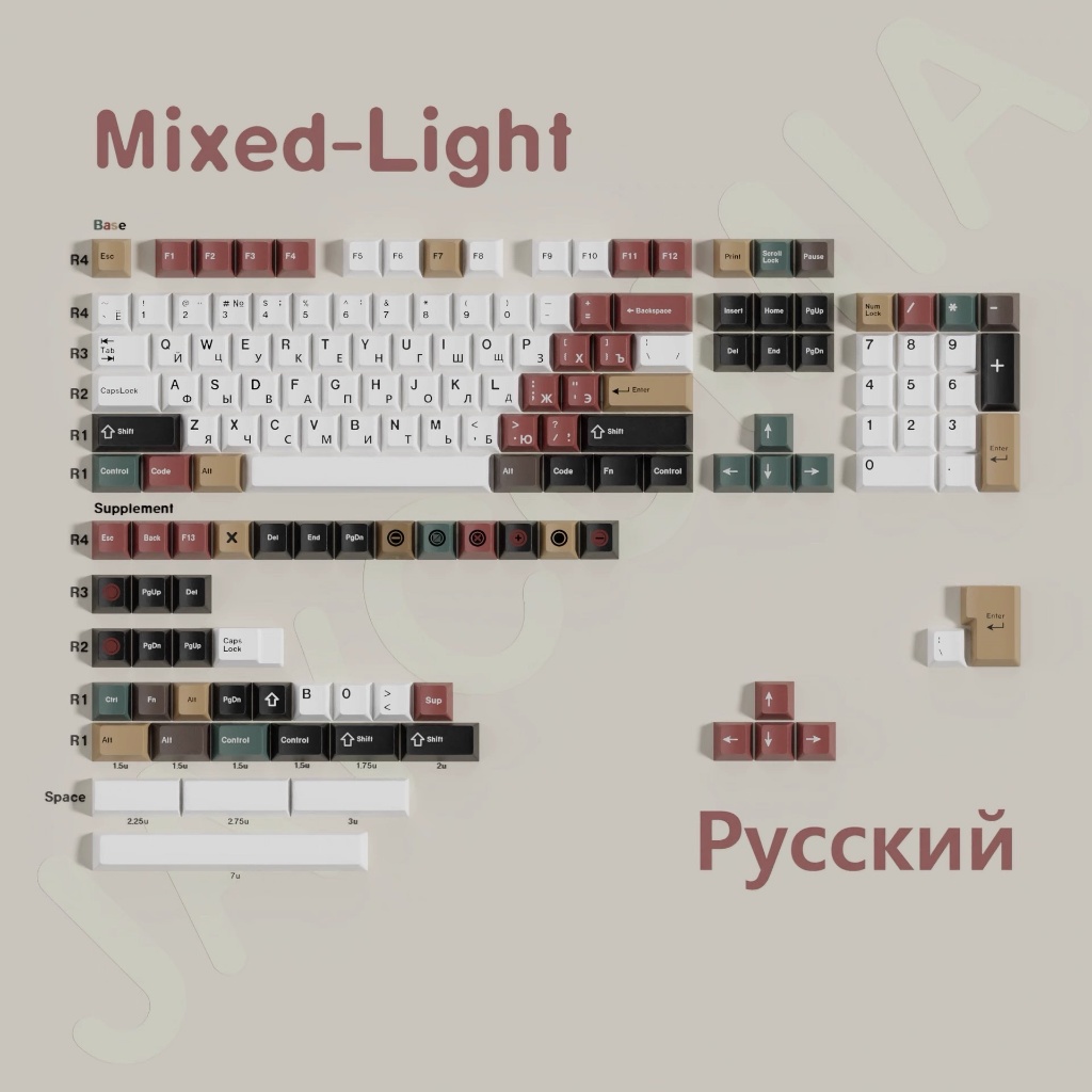 Keycap ST Retro Mixed Lights - Song ngữ | Chất liệu PBT | Profile Cherry | Keyboard Studio | BigBuy360 - bigbuy360.vn