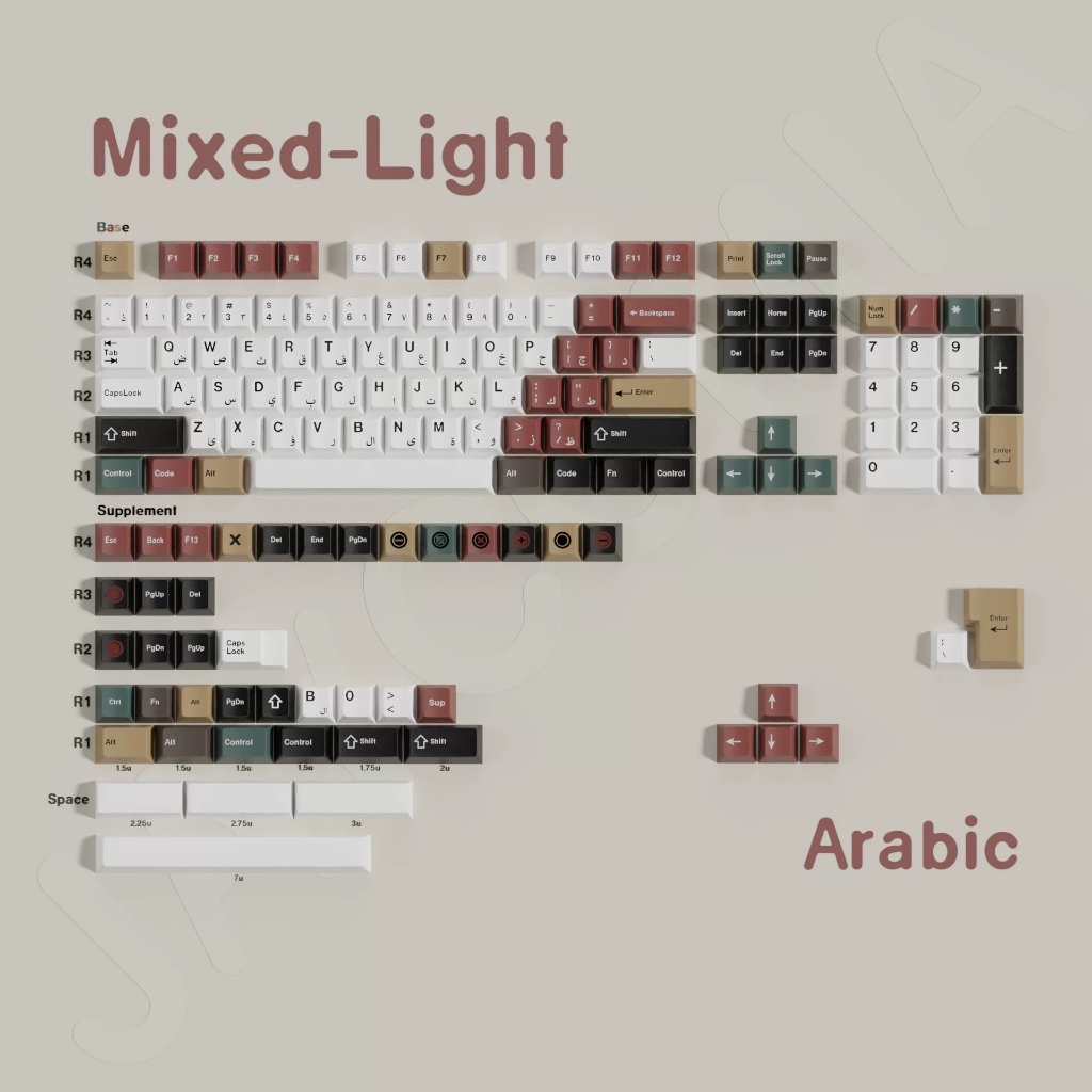Keycap ST Retro Mixed Lights - Song ngữ | Chất liệu PBT | Profile Cherry | Keyboard Studio | BigBuy360 - bigbuy360.vn