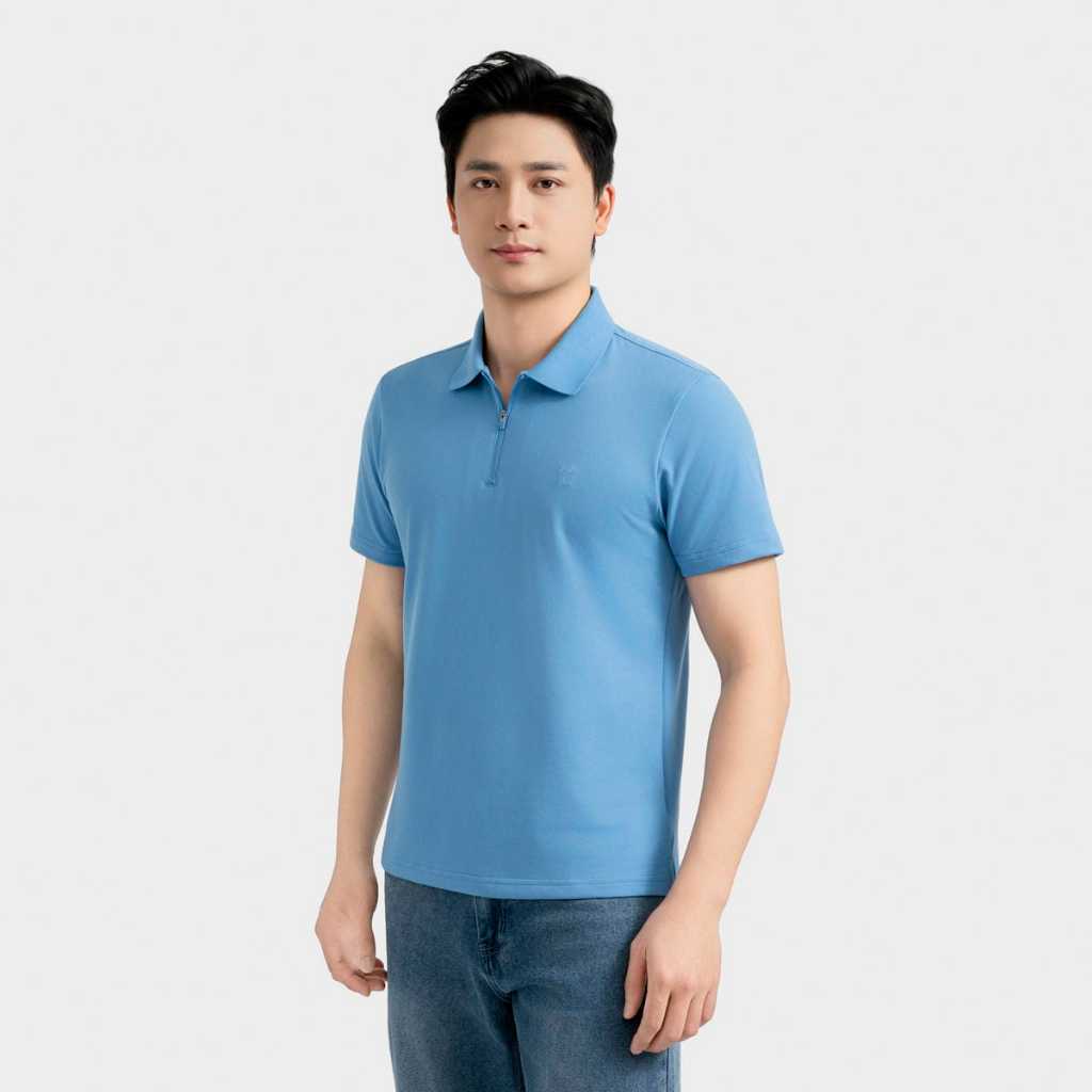 Áo Polo Nam Insidemen Cotton Thoáng Khí Cổ Dệt Kéo Khóa Regular Fit IPS095EDP01