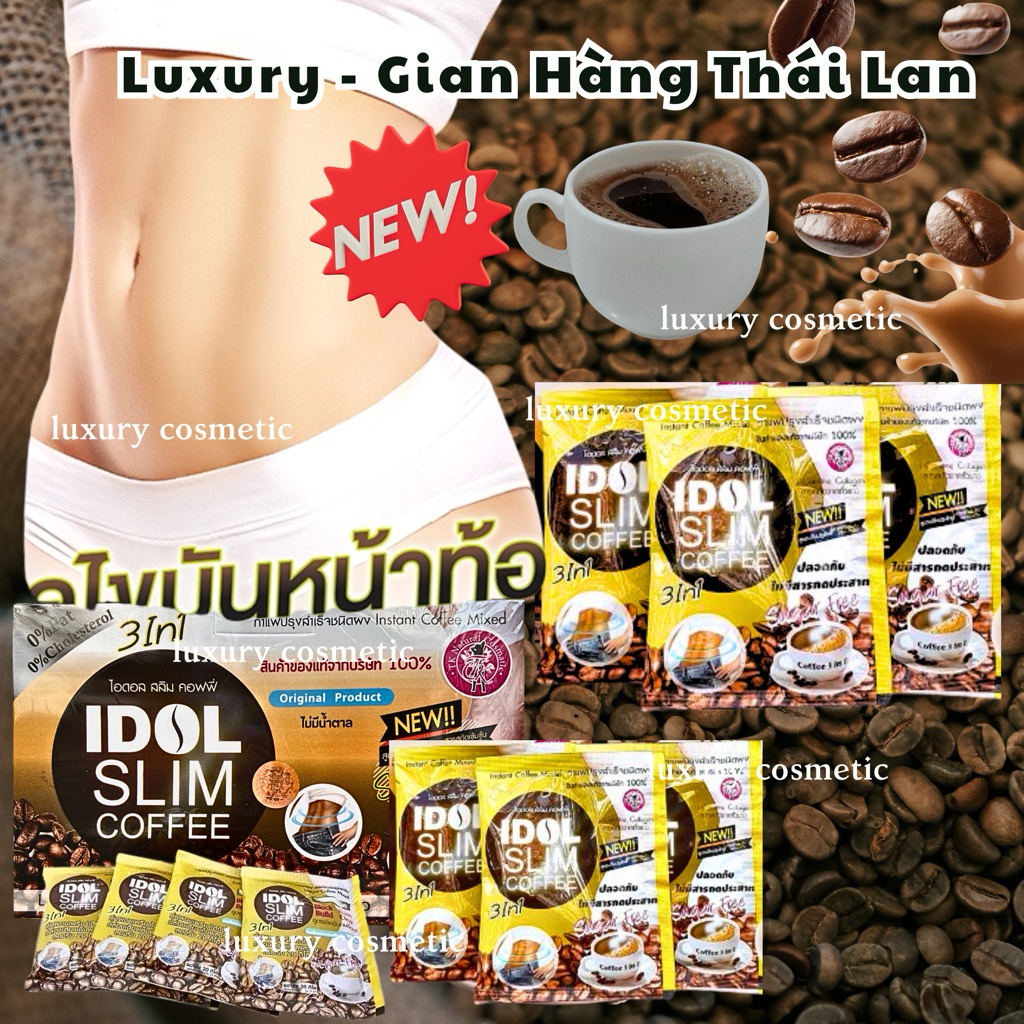 Cà Phê Idol Thơm Ngon Dễ Uống hoà tan 3 trong 1 gói màu vàng