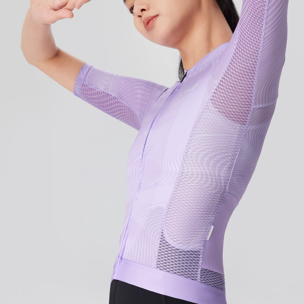FSS019B - Áo Đạp Xe UKE Nữ Light Purple – Dòng Cao Cấp, Chất Vải Ý Co Giãn 4D, Thoáng Khí & Nhanh Khô