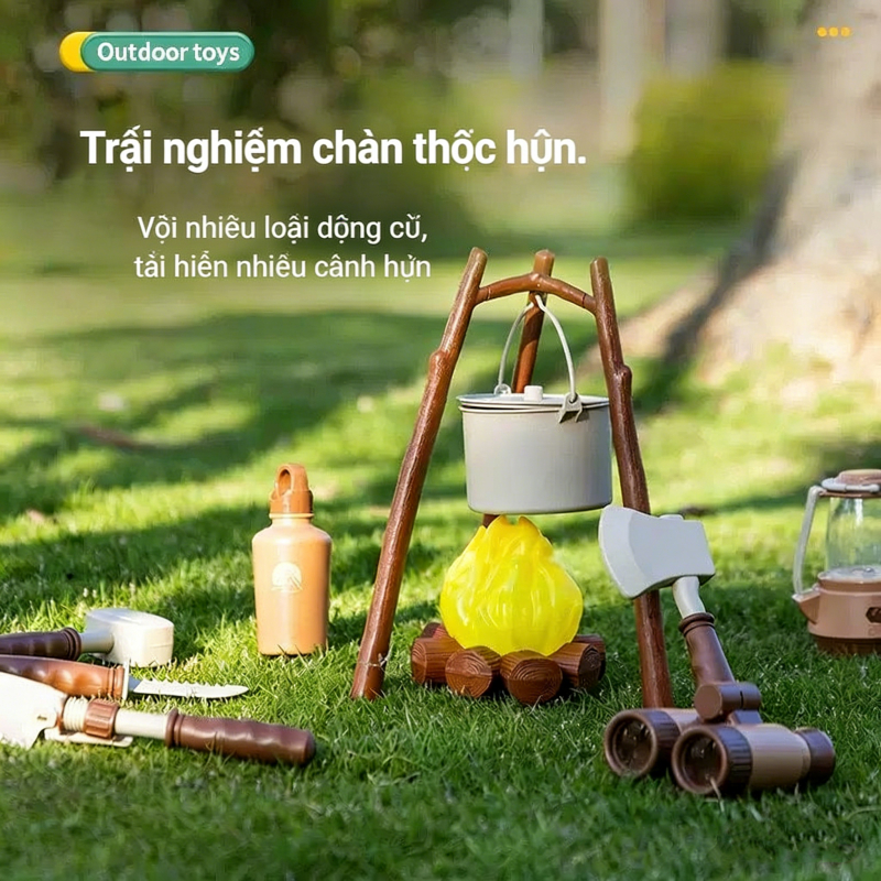 34PCS trẻ em cắm trại đồ chơi thiết lập với lều ngoài trời đồ chơi cắm trại công cụ thiết lập cho trẻ em giả vờ đồ chơi