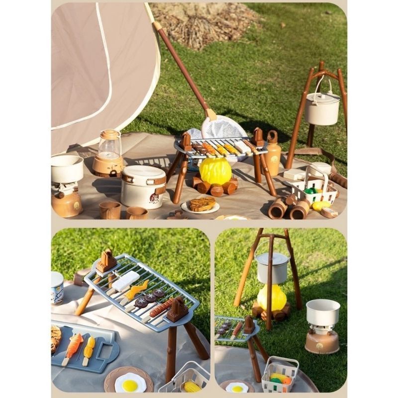 34PCS trẻ em cắm trại đồ chơi thiết lập với lều ngoài trời đồ chơi cắm trại công cụ thiết lập cho trẻ em giả vờ đồ chơi