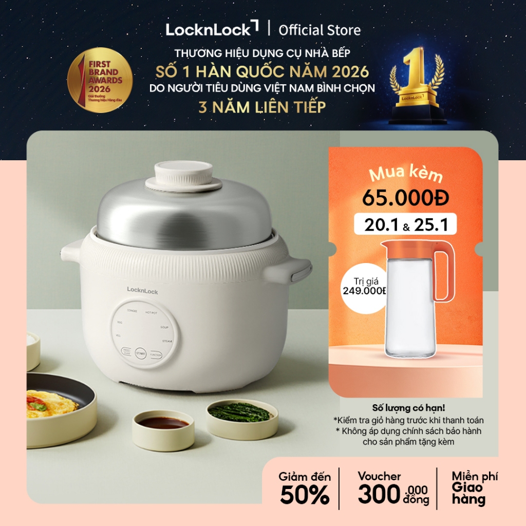 Nồi điện đa năng LocknLock Digital multipot EJP186IVY lòng nồi chống ...