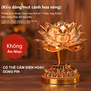 Đèn Cúng Hoa Sen LED Nhiều Màu Tự Động Nhựa Cao Cấp Hỗ Trợ Pin & Cắm Điện