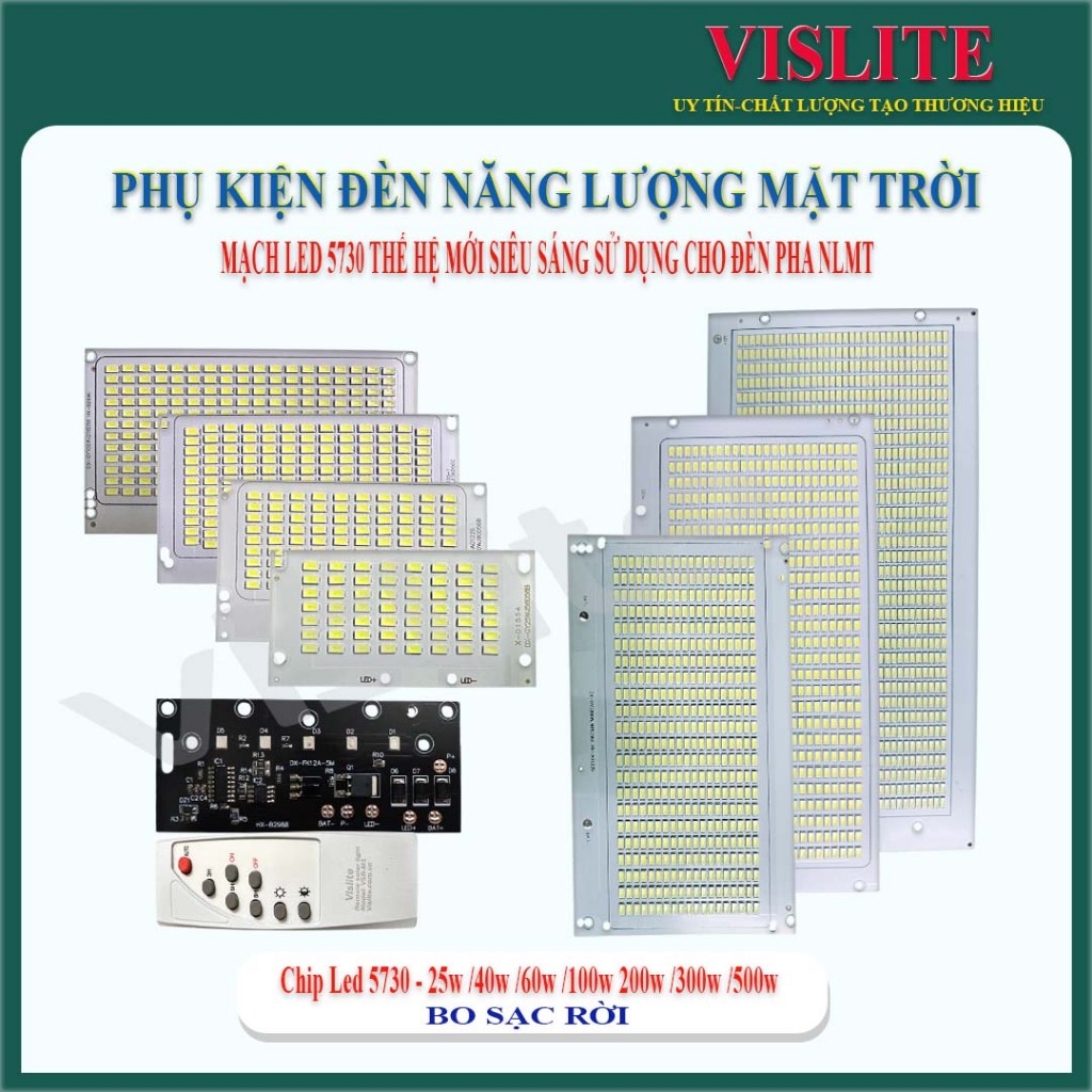 Mạch led đèn năng lượng mặt trời Vislite chip led 5730 bo sạc rời công ...