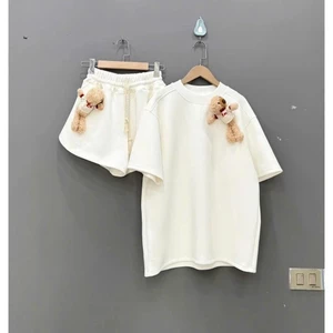 Sét Bộ Áo Đùi Cộc Tay Nam Nữ Basic From Rộng Basic Dễ Thương < Tặng Kèm 2 Gấu >
