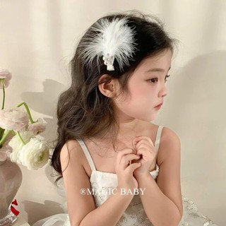 Kẹp tóc Cặp tóc lông vũ nhiều màu cho bé gái