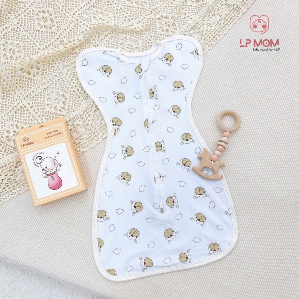 Nhộng chũn cho bé sơ sinh kín tay dáng quả lê, có khóa kèm hộp xịn xò, pettit qc co giãn 4 chiều thoải mái, ngủ ngon