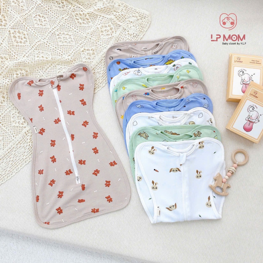 Nhộng chũn cho bé sơ sinh kín tay dáng quả lê, có khóa kèm hộp xịn xò, pettit qc co giãn 4 chiều thoải mái, ngủ ngon