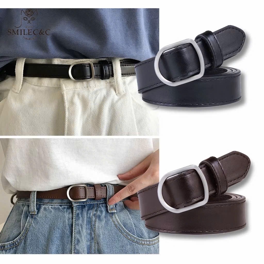 Thắt Lưng Nữ Da PU Bản Thoi/Bản Móc 2cm Dày Dặn  #TL111 #TLG222 – Dây Nịt Nữ Đơn Giản 2 Màu Dễ Phối