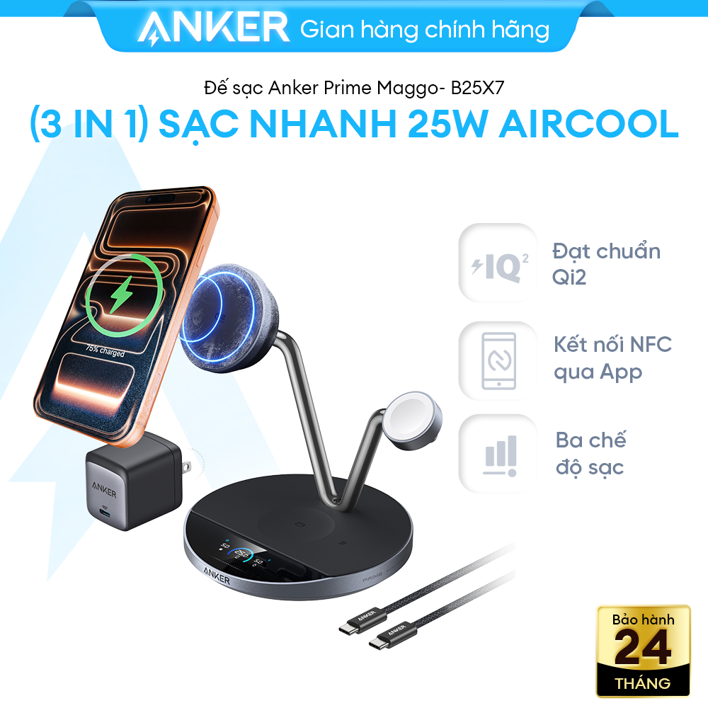 Trạm sạc Anker Prime MagGo B25X7