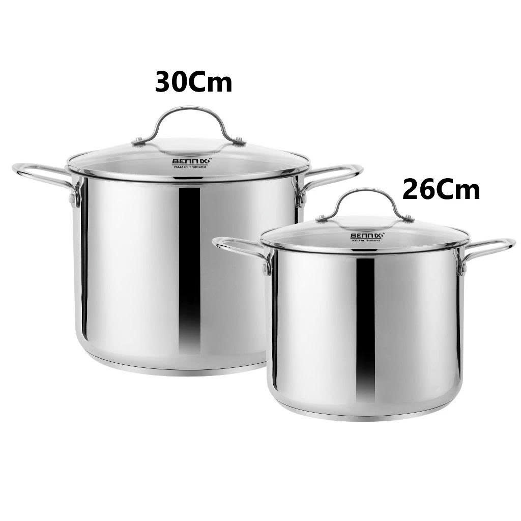 [Hoả Tốc] Nồi luộc gà inox 5 đáy size 26cm-30cm BENNIX BN-26SS/ BN-30SS