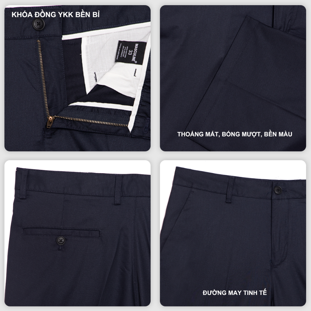 Quần short kaki nam MASCULINE MSK600 chất liệu cotton rayon spandex co giãn nhẹ, form regular fit
