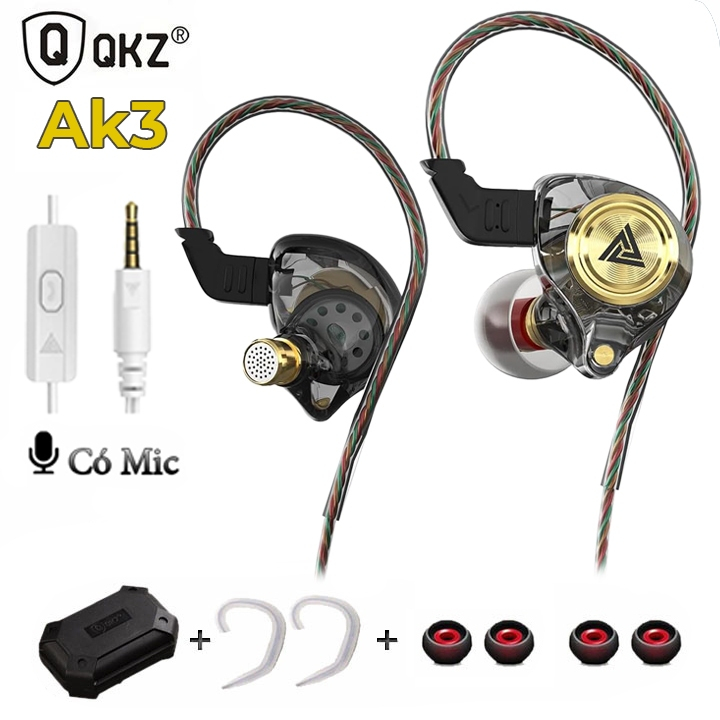 Tai Nghe Điện Thoại Nhét Tai QKZ AK6 Jack 3.5 Có Dây Bass Ấm