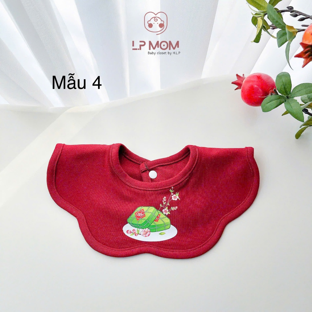 [Chọn Mẫu] Yếm cổ tròn cho bé, Phong cách Tết không khí tết đến xuân về, cotton cao cấp sang sịn mềm mại