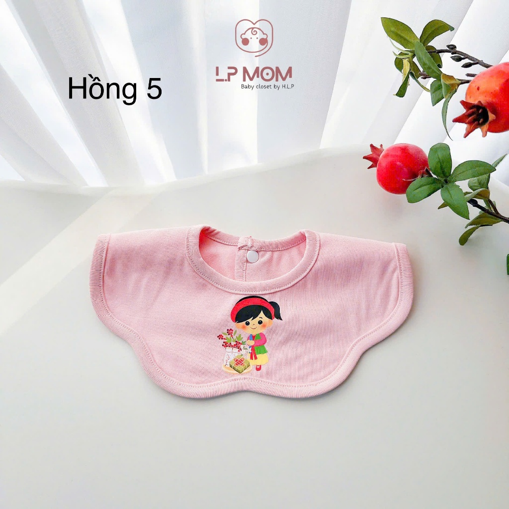 [Chọn Mẫu] Yếm cổ tròn cho bé, Phong cách Tết không khí tết đến xuân về, cotton cao cấp sang sịn mềm mại