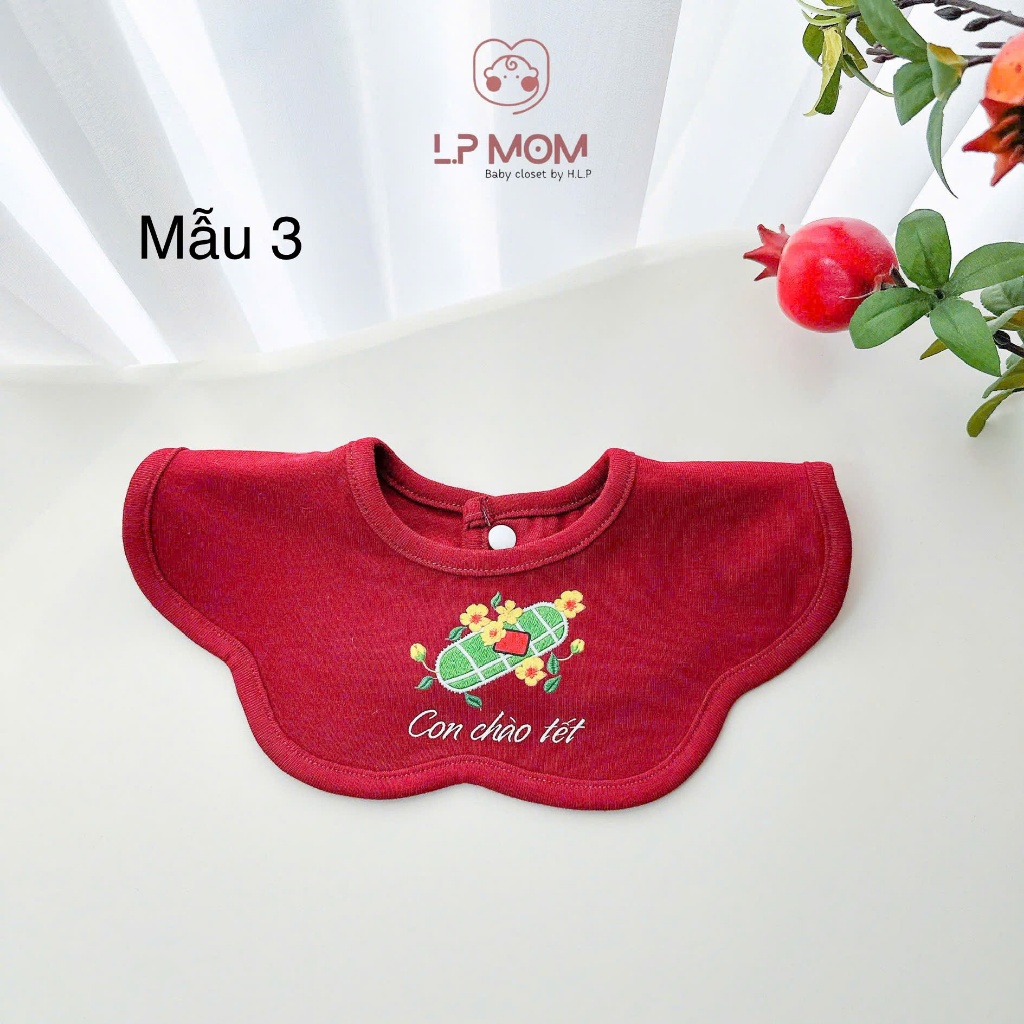 [Chọn Mẫu] Yếm cổ tròn cho bé, Phong cách Tết không khí tết đến xuân về, cotton cao cấp sang sịn mềm mại