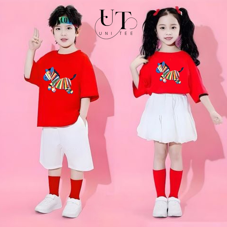 (9kg-110kg) Áo thun Unisex họa tiết con NGỰA  VẰN, co giãn, dễ vận động cho TRẺ EM, NAM NỮ - Uni Tee I U96