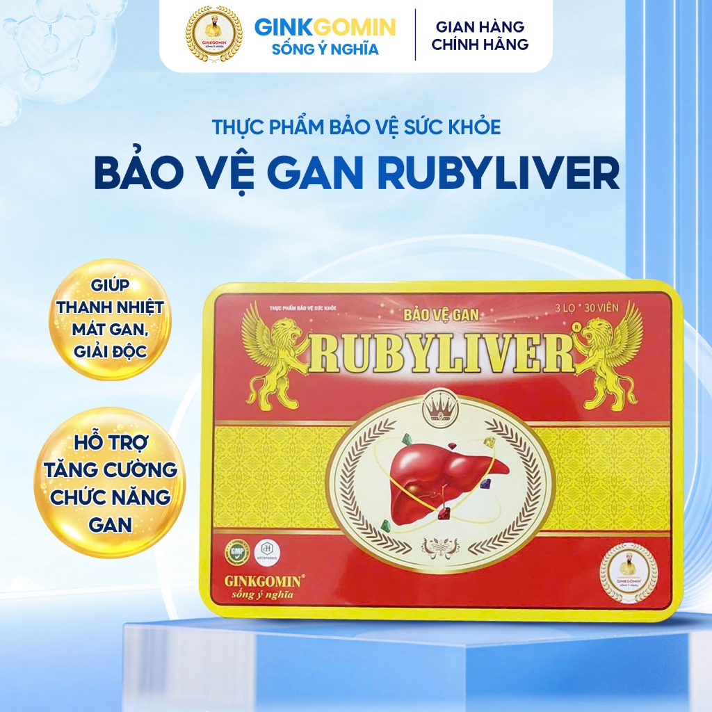 Hộp 3 Lọ Viên Rubyliver Hỗ Trợ Giải Độc, Thanh Nhiệt Mát Gan Bảo Vệ Gan G11