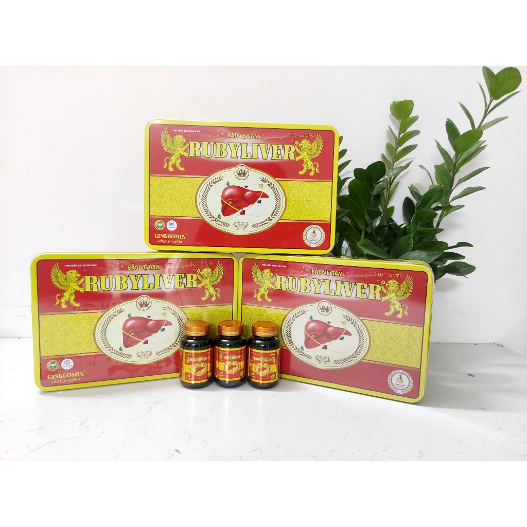 Hộp 3 Lọ Viên Rubyliver Hỗ Trợ Giải Độc, Thanh Nhiệt Mát Gan Bảo Vệ Gan G11