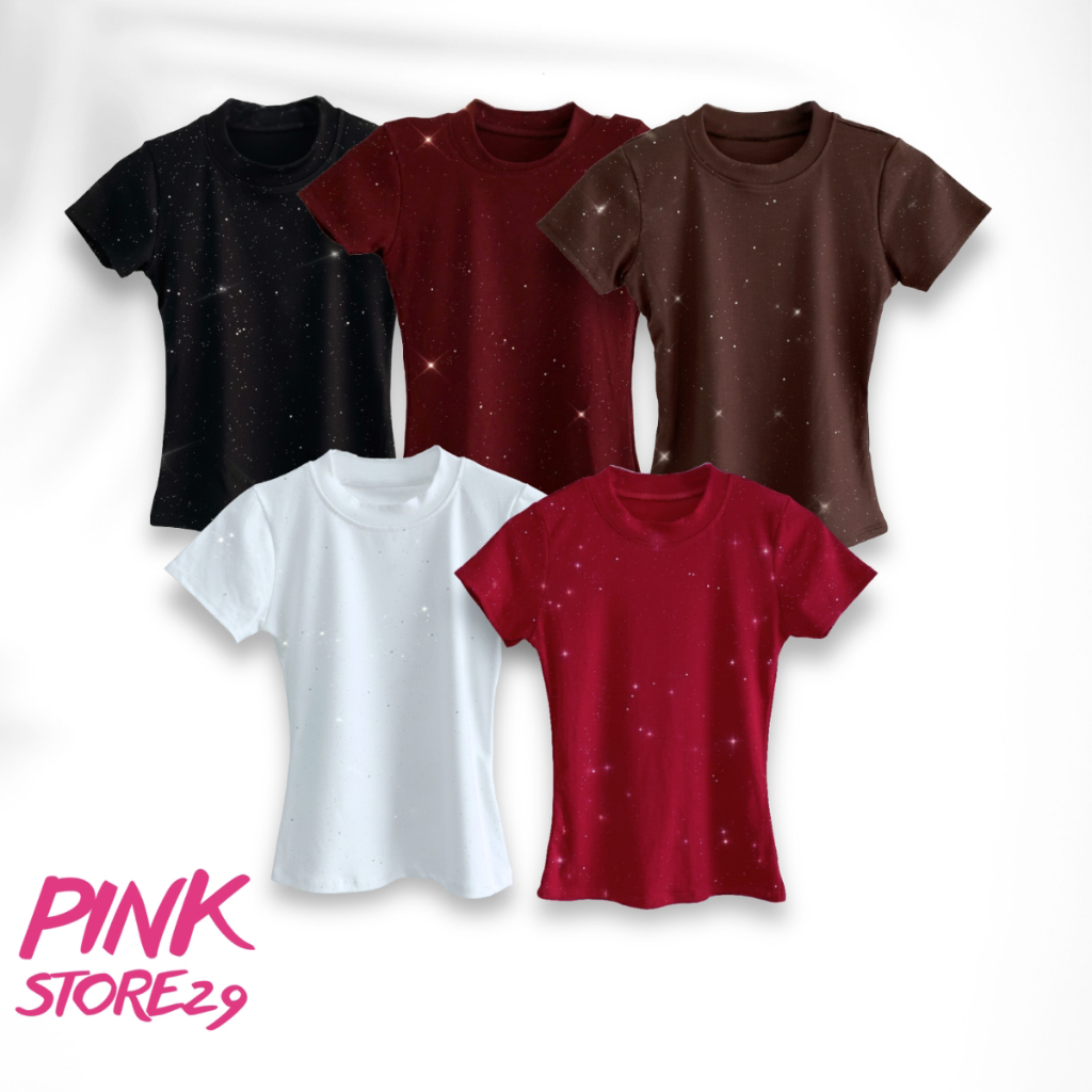 Áo Thun Baby Tee Nữ Kim Tuyến Dáng Ôm PINKSTORE29 Kiểu Lấp Lánh A51336 | BigBuy360 - bigbuy360.vn