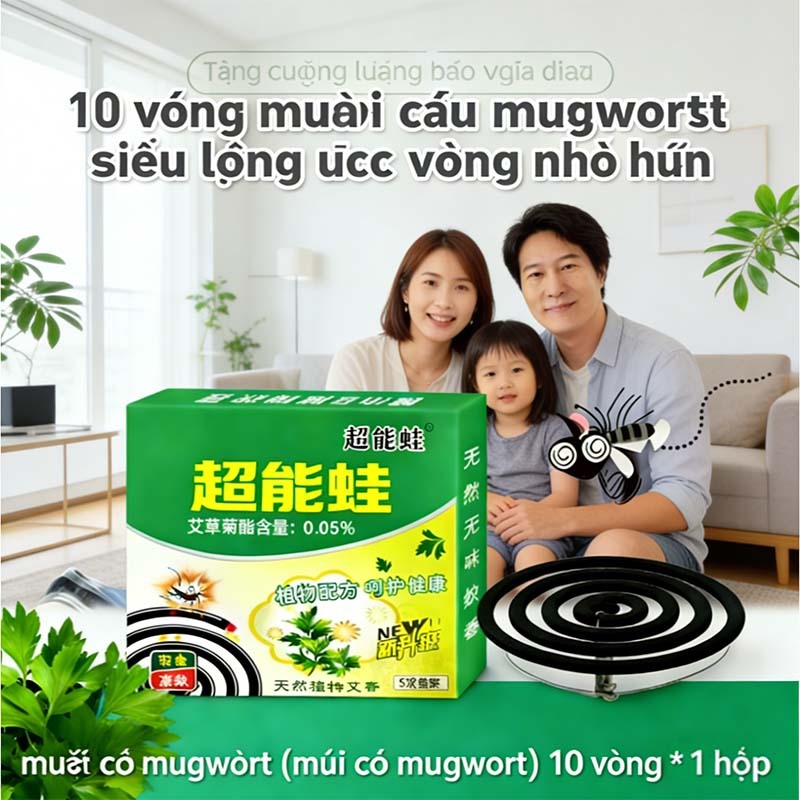Nhang Đuổi Muỗi Thảo Dược Ngải Cứu Tự Nhiên | An Toàn, Không Mùi Hóa Chất | Lý Tưởng Cho Phòng Ngủ và Phòng Trẻ Em