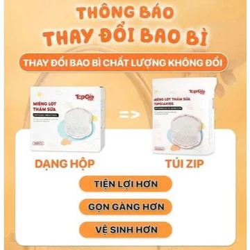 Túi 100 miếng lót thấm sữa, miếng dán thấm hút sữa Topgiakids Miếng lót thấm sữa TOPGIAKIDS 100 miếng/ túi zip msp02
