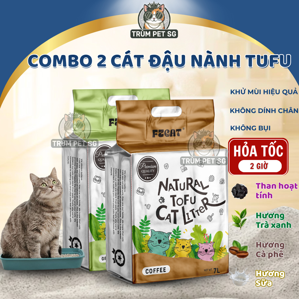 [COMBO 2 TÚI] Cát Đậu Nành Cho Mèo Natural ToFu Catsme 7L,Cát Vệ Sinh Cho Mèo Độ Vón Cao, Không Bụi, Khử Mùi, Lành Tính