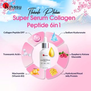 Serum Collagen Peptide Kihasu 50ml Công thức mới Dưỡng Da Mịn Màng Sáng Khỏe