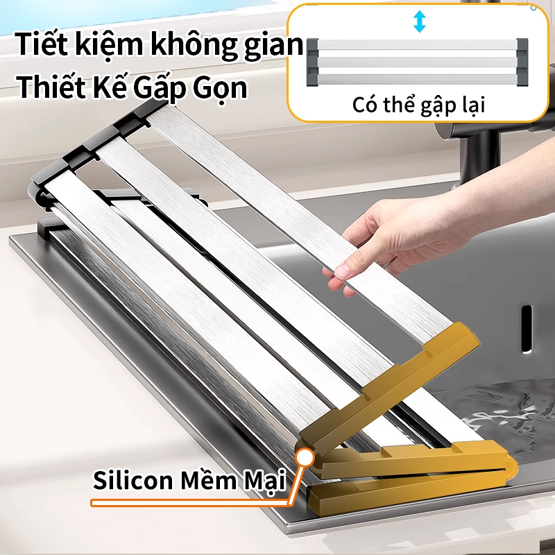 iSPECLE Kệ Để Đồ Rửa Chén Inox 304 - Gác Lên Bồn Rửa Tiết Kiệm Diện Tích, Chống Gỉ Tốt