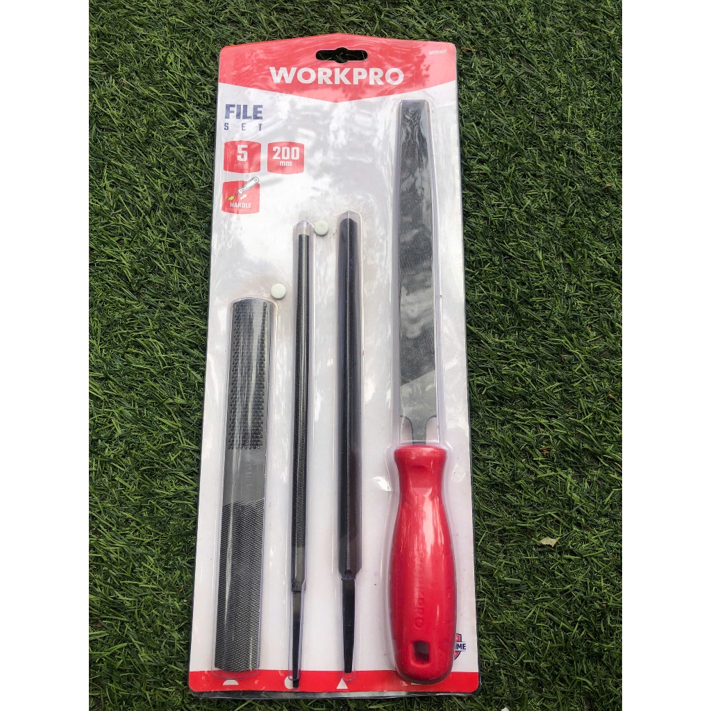 Bộ giũa đa năng 5 chi tiết WORKPRO WP251017 gồm 1 cán và 4 giũa tròn, dẹt, bán nguyệt, tam giác - Hàng chuẩn chính hãng