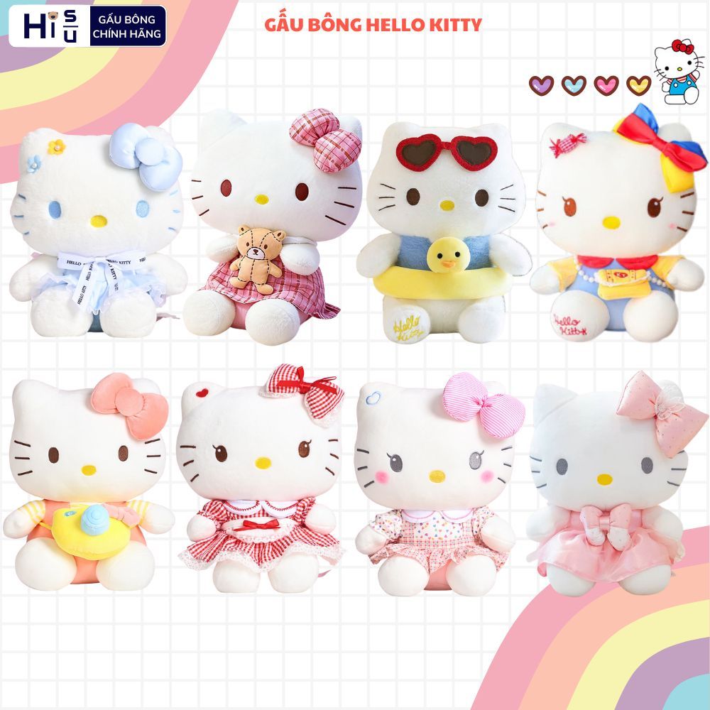 Gấu Bông Hello Kitty Cao Cấp, Thú Nhồi Bông Hello Kitty Nhiều Mẫu Váy Công Chúa Quà Tặng Cho Bé Gái,Bạn Gái