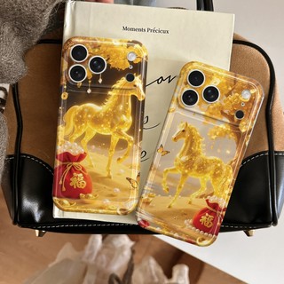 Ốp lưng iphone kim mã tết NGỰA VÀNG ốp Tết Iphone 17 11 12 13 14 15 16 xs xr Pro Max Plus trong suốt bảo vệ u229