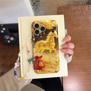 Ốp lưng iphone kim mã tết NGỰA VÀNG ốp Tết Iphone 17 11 12 13 14 15 16 xs xr Pro Max Plus trong suốt bảo vệ u229