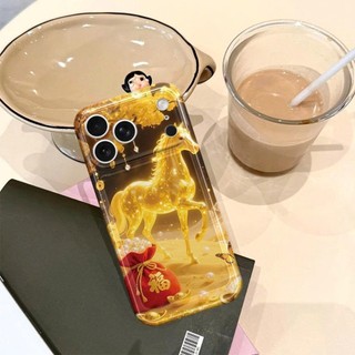 Ốp lưng iphone kim mã tết NGỰA VÀNG ốp Tết Iphone 17 11 12 13 14 15 16 xs xr Pro Max Plus trong suốt bảo vệ u229