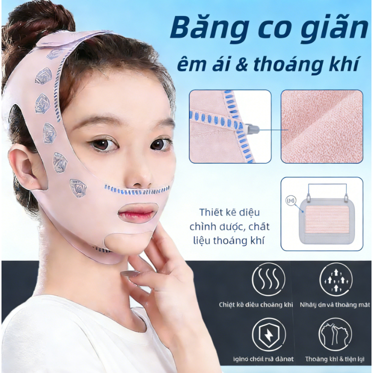 ✨【MẶT NẠ NÂNG CƠ ĐỊNH HÌNH VLINE】Đai Đeo Săn Chắc Cằm & Nâng Mũi - Hỗ Trợ Giảm Nọng Cằm, Tạo Đường Nét Khuôn Mặt Thanh T