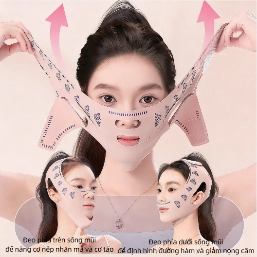 ✨【MẶT NẠ NÂNG CƠ ĐỊNH HÌNH VLINE】Đai Đeo Săn Chắc Cằm & Nâng Mũi - Hỗ Trợ Giảm Nọng Cằm, Tạo Đường Nét Khuôn Mặt Thanh T