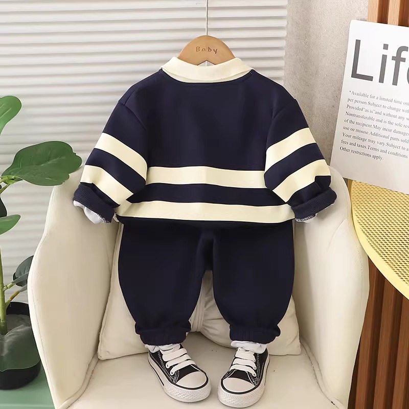 Bộ nỉ cho bé trai, bộ quần áo cho bé trai mùa thu đông LIFE Nuggap